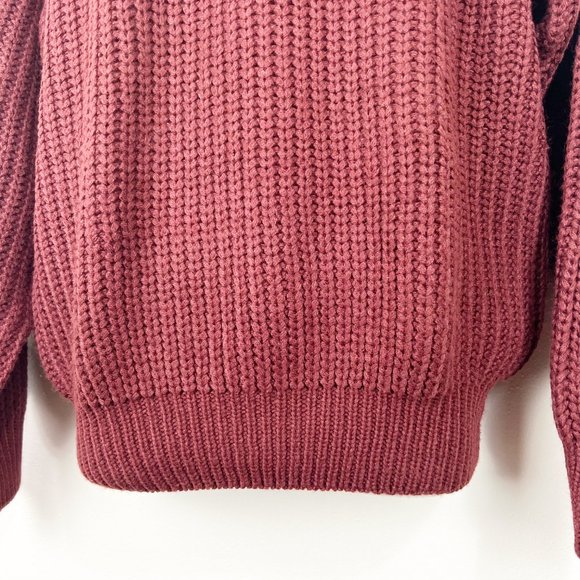 Mountain Tek Sweater Men Medium Maroon Knit Pullover Crew Heavyweight Vintage - Picture 6 of 9